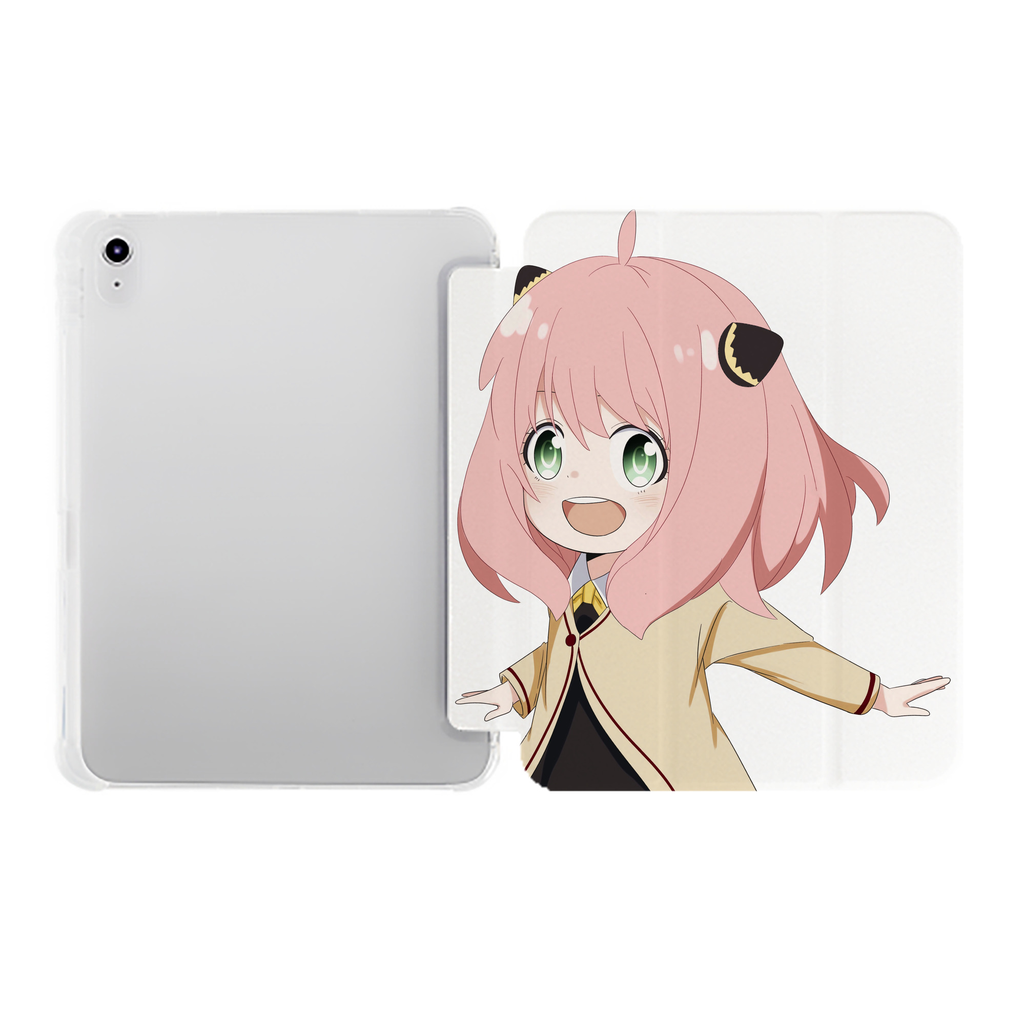 （画像用） SPY×FAMILY间谍家家酒 IPad ケース ペン収納付き 三つ折りスタンド PUレザー×シリコン 対応機種9.5/10.5/10.9インチ